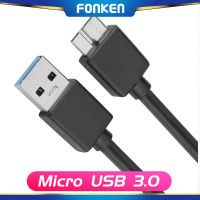 FONKEN USB 3.0 Micro B สายข้อมูลชาย A ถึง Micro B USB 5 Gbps ฮาร์ดไดรฟ์สายเคเบิลสำหรับซัมซุง Note3กล้อง