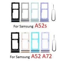 ถาดซิมเอสดีการ์ดโทรศัพท์สำหรับ Samsung Galaxy A52 A72 A02 5G A12ใหม่ของแท้อแดปเตอร์สำหรับซิมที่ใส่ชิปช่องลิ้นชักอะไหล่ + อุปกรณ์ LKT37121เปลี่ยน P