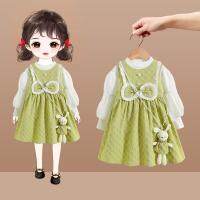 CUI YI SHOP Girls Suits Childrens and Dresses Baby 2023 New Long-Sleeved Skirts