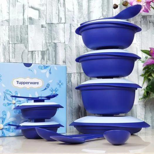 TUPPERWARE ROYAL BLUE PETIT SERVEWARE SET Lazada
