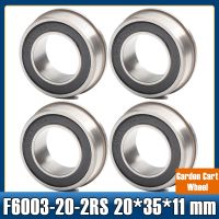 F6003 F6003RS Bearing F6003-20-2RS 20x35x11 mm ( 4 PCS ) Flange Ball Bearings F6003-RS Garden Cart Wheel Bearing