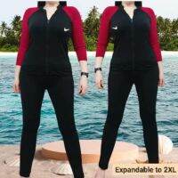 【health】 RashGuard Zipper Terno Leggings long Sleeved Swimwear Attire Stretchable MEDIUM UP TO 2XL