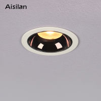 Aisilan สีดำ LED ดาวน์ไลท์พื้นหลังจุดไฟป้องกันแสงสะท้อนอลูมิเนียมไฟเพดาน CREE ชิป CRI 93โฟกัสโคมไฟสำหรับห้องนั่งเล่น *