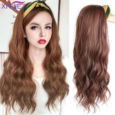 XIYUE Cap With Hair Long Wavy Fake Hair Hat Wig Synthetic Hair Extensions Hat With Hair Natural Hairpiece For Women