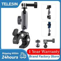 TELESIN Motorcycle Bicycle Rail Mount Clamp with 360 degree Ball Mount Clip For Gopro Hero 11 10 9 8 7 6 For Phone Action Camera