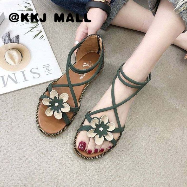 kkj-mall-รองเท้าลำลองผู้หญิง-2021-ใหม่-รองเท้าแตะชายหาดเปิดนิ้วเท้าส้นแบนแฟชั่นเกาหลี