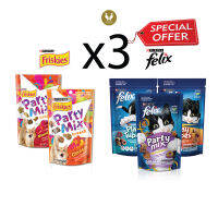 (ราคาพิเศษ3ชิ้น) Felix Friskies เฟลิกซ์ ฟริสกี้ส์  ขนมแมว มีรสให้เลือก (60g)