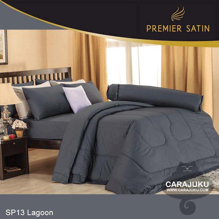 Premier Satin ผ้านวม ขนาด 60 X 80 นิ้ว สีเทา Lagoon Sp13 ซาติน ชุดเครื่องนอน ผ้าห่มนวม ผ้าห่ม