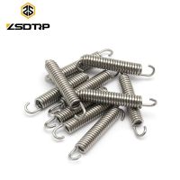 ZSDTRP 2/6/10pcs 75mm Length Silver Tone Metal Motorcycle Exhaust Muffler Pipe Swivel Spring Stainless Steel Springs