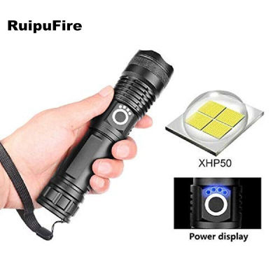 Ruipu Fire XHP50 Water Resistant Handheld LED Light Lumens escopic USB Zoom Torch Waterproof Camping Flashlight