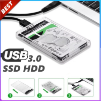 กล่องใส่HDDแบบใส กล่องใส่ฮาร์ดดิสก์[USB 3.0 SATA 2.5]มีไฟ LEDแสดงสถานะการทำงานHard disk SSD 2.5นิ้ว USB3.0แรง Hard Drive Enclosure(ไม่รวม HDD)D75