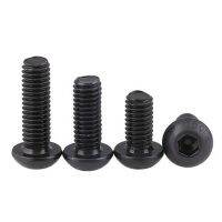 10Pcs M8 Allen hexagon socket screw semicircular mushroom pan head Hex cup bolt Length 10mm-40mm 10.9G black Nails Screws  Fasteners