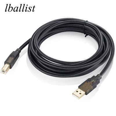 lballist Nylon Braided USB 2.0 Printer Cable Type A to Type B Foil Braided Shielded Gold Plated 1.8m 3m 5m 7.5m 10m 15m Cables  Converters