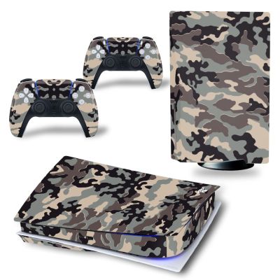 Camouflage Multi-color PS5 Disk Skin Sticker Decal Cover for Playtation 5 Console and 2 Controllers PS5 Standard Skin Sticker