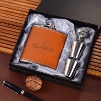 New Style 7oz Stainless Steel Hip Flask Set With 1 Funnel and 2 Cups Whiskey Wine Flagon Bottle Travel Drinkware For Gifts