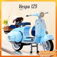 บล็อกตัวต่อรถจักรยานยนต์ Vespa 125 P9936 สไตล์อิตาลี คลาสสิก ของเล่นสําหรับเด็กผู้ชาย