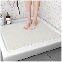 ◑ PVC Anti-skid Bath Mats Rectangle Soft Shower Bathroom Mat Foot Mat Bedroom Bathroom Rug Non Slip Toilet Floor Faux Mats VC