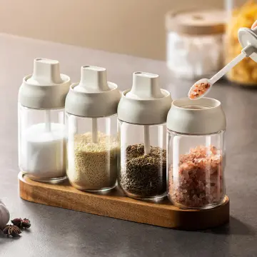 Seasoning Box Spice Jars Kitchen Spice Rack Salt Sugar Spice