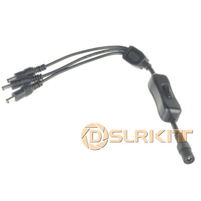 5.5x2.1mm 1:3 Splitter DC Power Cable Cord 1 Female to 2 Male with one switch