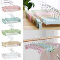 CROSSALISON 5Pcs/Lot มี5สี ไม่มีเครื่องหมาย กันลื่น ที่แขวนเสื้อผ้า กางเกงกระโปรงพิเศษ ไม้แขวนติดคลิป ราวตากเสื้อผ้า