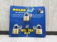 ชุดกุญแจคล้อง สั้น 0.125694444444444 SOLEX MACH II-PLUS 40MM ทอง (MASTER KEY)