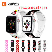 Uonevic Sport สายซิลิโคนสำหรับ AppleWatch 1/2/3 สาย 42 มม.38 มม.AppleWatch 44 มม.40 มม.สายการ์ตูนสร้อยข้อมือสำหรับ Series 4/5/6/SE/7 อุปกรณ์เสริม