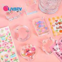 IJVBTV เซ็ตทำพวงกุญแจ ของเล่น diy คาวาอิ อะคริลิค กรอบรูปสำหรับถ่ายภาพ ที่วางการ์ด เครื่องเขียนสเตชันเนอรี บัญชีมือ อิฐโฟโต้การ์ดไอดอล เครื่องประดับรูปประดับ อิฐบัตร Goo DIY ที่ใส่บัตรรูปภาพ