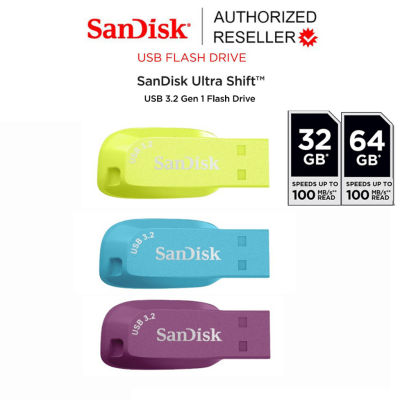 SanDisk Ultra Shift  USB 3.2 Gen1 Flash Drive (SDCZ410 EP BB CO) 32GB 64GB