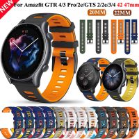 ♙❀☾ 20 22mmSilicone Watch Strap For Xiaomi Amazfit GTR 3/4 GTS 2e/Mini 42 47mm Wristband GTS3 GTR3 Pro Smartwatch Bracelet Watchband