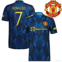 เสื้อกีฬาแขนสั้นลายทีมฟุตบอล Manchester United F.C. 2021-2022