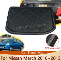 รถด้านหลัง Trunk Mat สำหรับ Nissan March K13 2010 2012 2013 2014 2015 Micra อุปกรณ์เสริมชั้นถาดกันน้ำ Liner Cargo Boot พรม