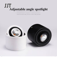 JJT LED Downlight COB 3W 5W 7W 180องศาหมุนสีดำและสีขาว LED Tai Chi Downlight เพดานสปอตไลท์