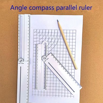 1pcs Simple Style 30cm Transparent Rectangle Ruler Protractor Student Stationery Drawing Tool Supplies B85B