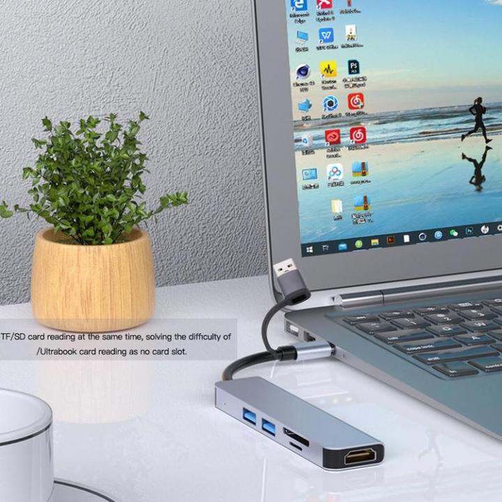 usb-c-hub-5-in-1-powered-usb-c-splitter-portable-usb-c-dongle-mini-stable-driver-adapter-compatible-with-mobile-phones-laptops-tablets-robust