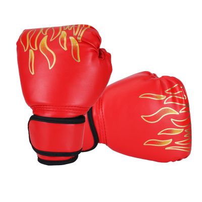 1 Pair Kids Boxing Gloves Punching Leather Cotton Adjustable Portable Kickboxing Fitness Mitts Boys Sports Hitting