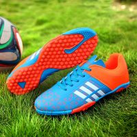 Letter Printed Kids Soccer Shoes Cleats Indoor Turf Futsal Shoes Boys Green Long Spike Football Shoes Children Zapatos De Futbol