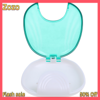 Zozo ✨Ready Stock✨ 1pcs ฟันปลอมทำความสะอาดกล่อง denture bath Container Holder Case