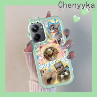 เคส Chenyyka สำหรับ Realme 10 Realme 10 Pro Plus 5G เคสแฟชั่นซูเปอร์แคทสีสันสดใสน่ารักมอนสเตอร์น้อยเลนส์กล้องถ่ายรูปแบบนิ่มซิลิโคนเคสใสกันกระแทกแบบใสง่าย