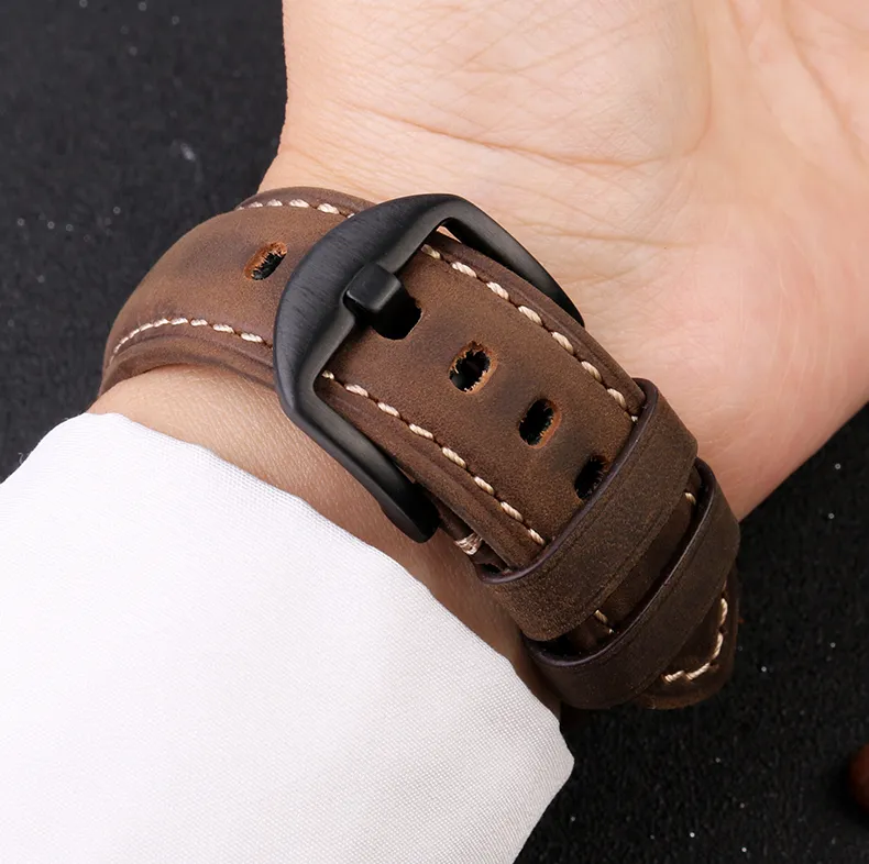 Promotion Vintage Matte Leather Watch Strap For Hamilton