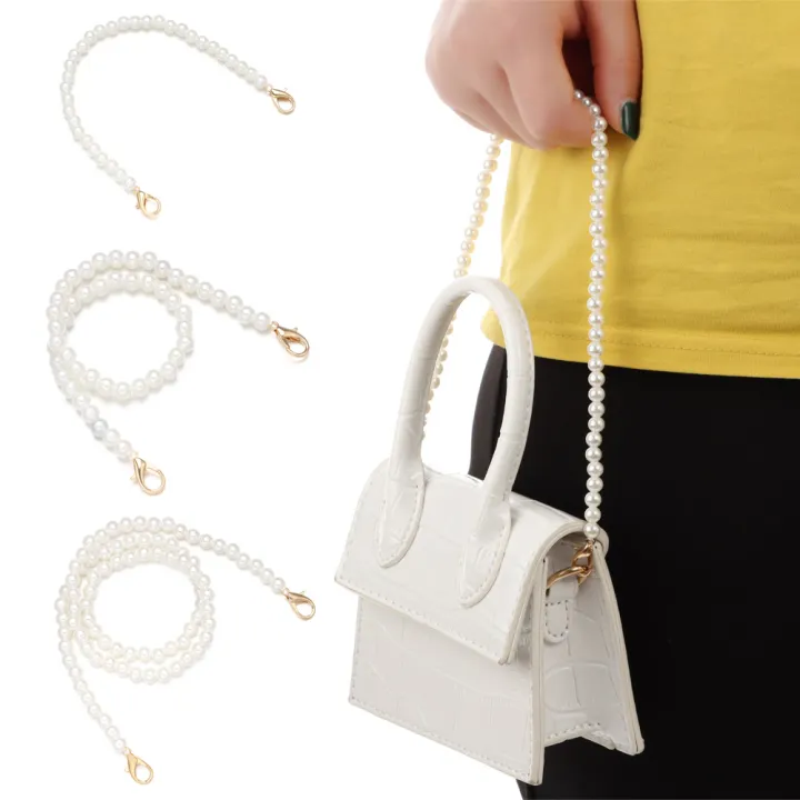 Sizes DIY purse Replacement Pearl Strap Bags Handbag Handles Long Beaded Chain
