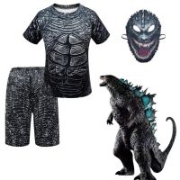 COD SDFGERGERTER 2021 Summer cosplay Godzilla Pajamas Suit Boys Casual Home Service 2pcs