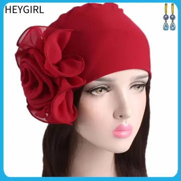 Head Women Ruffle Muslim Hat Scarf Cancer Wrap Turban Cap Hat Baseball Caps  Mens Dodger Gear at  Men's Clothing store