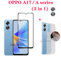 (3in1) สำหรับ A17K A17 Oppo A16 A15 A16K A31 A54 A76 2020 A15 A15S A9 A52ฟิล์มด้านหลัง A92 A74 A55 4G + ฟิล์มบางเซรามิกฝ้า + ฟิล์มเลนส์ +