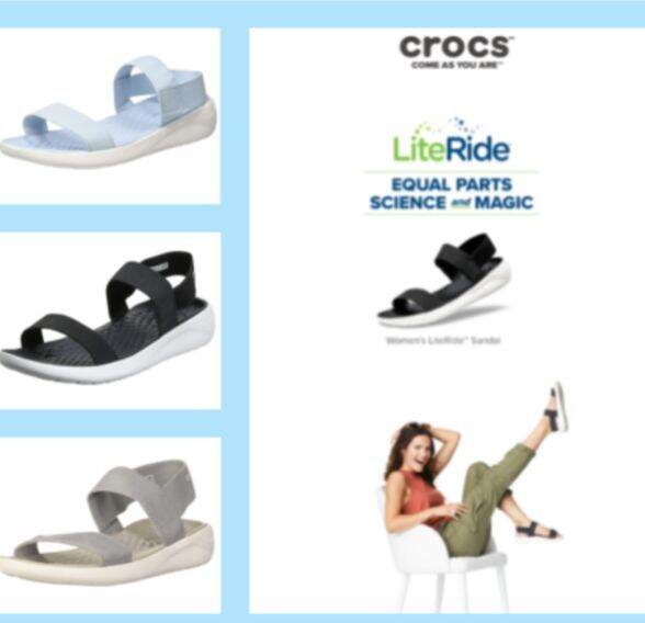 crocs elastic strap sandals