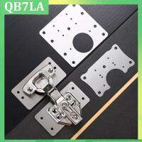 QB7LA 10X Furniture Cabinet Wardrobe Door Mounting Spacers Repair Household Hardware Hinge Fixing Plate Plastic Stainless Steel Panel