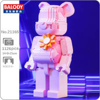 Balody 21165สัตว์โลกสีชมพูคนรักหมีดอกไม้เข็มกลัดกรณีการจัดเก็บตุ๊กตา3D มินิอิฐบล็อกอาคารของเล่นสำหรับเด็กไม่มีกล่อง