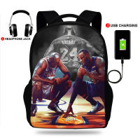 School Bag Basketball Super star Print School Backpack For Boys&amp;Girls Teenager USB Charge Mens Backpack kids Laptop Backpack