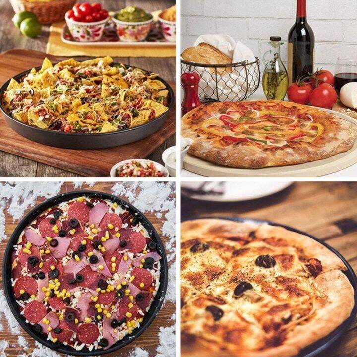 inch-non-stick-pizza-pan-carbon-steel-pizza-oven-tray-shallow-round-pizza-plate-pan-roasting-tin-baking-tools-bakewar