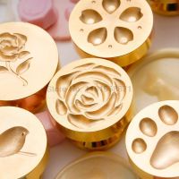 ✙✵ 3D Embossed Vintage Wax Seal Stamp Rose Sealing Head Cookies Summer Wedding Invitation Card Envelopes Gift Packaging