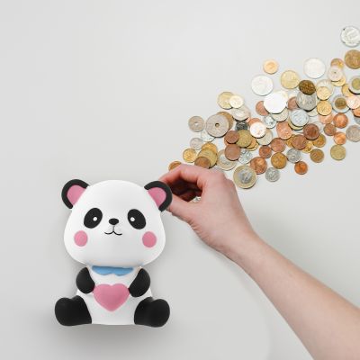 ✥ jiozpdn055186 Desenhos animados Vinyl Mealheiro Banco de moedas Frasco poupança Adorável dinheiro Decorar Desktop Pot Container Ornamento